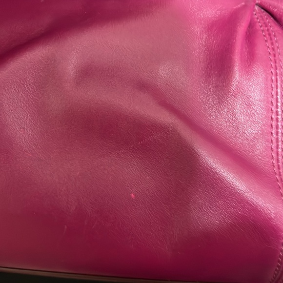 Coach Raspberry/fuscia Leather Satchel with shoulder strap. - Picture 6 of 10